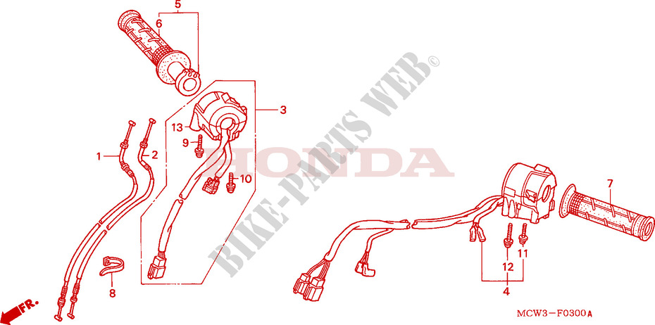 LEVER   SWITCH   CABLE for Honda VFR 800 VTEC 2005