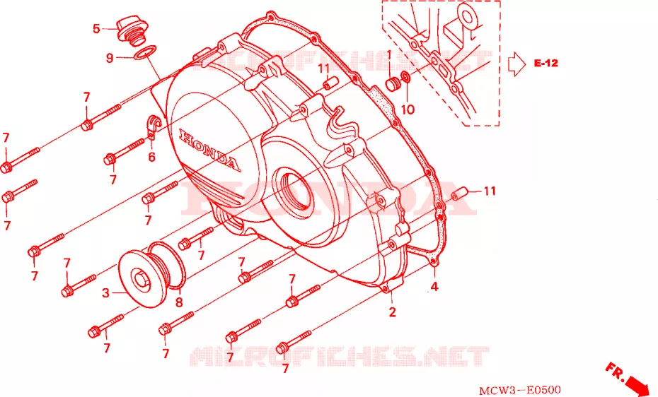 RIGHT CRANKCASE COVER Honda MOTO 800 VFR 2005  VFR8005