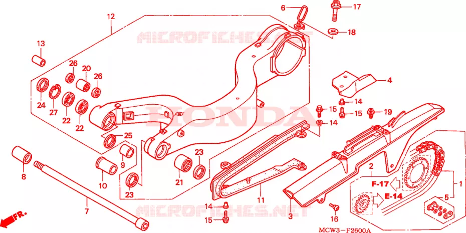 SWINGARM Honda MOTO 800 VFR 2003  VFR800A2