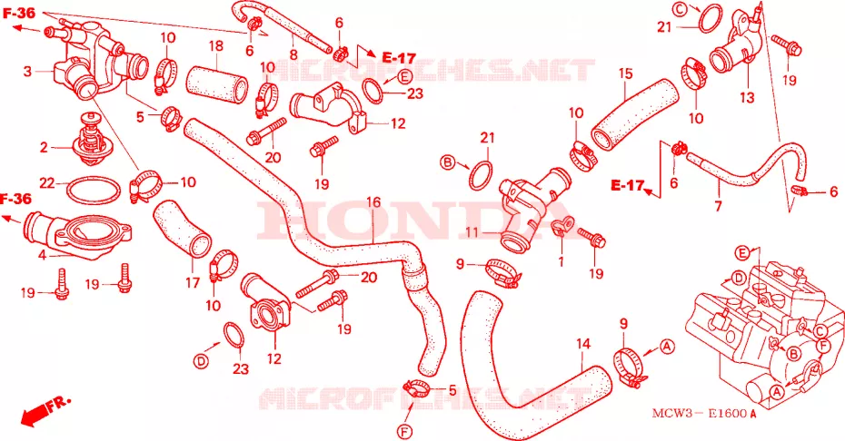 WATER HOSE Honda MOTO 800 VFR 2005  VFR800A5