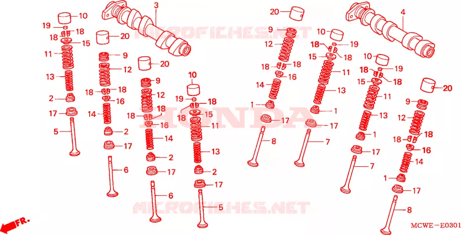 CAMSHAFT (REAR) Honda MOTO 800 VFR 2008  VFR8008