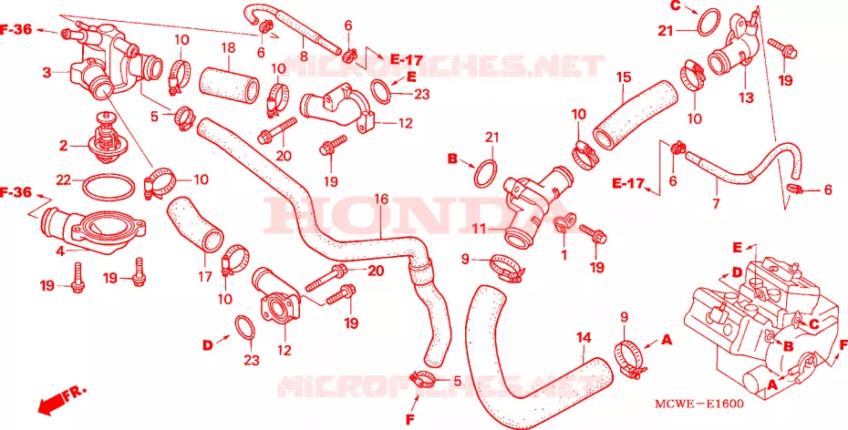 WATER HOSE Honda MOTO 800 VFR 2006  VFR8006