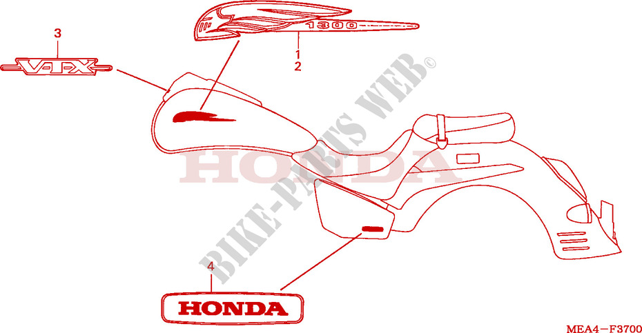 STICKERS for Honda VTX 1300 2005