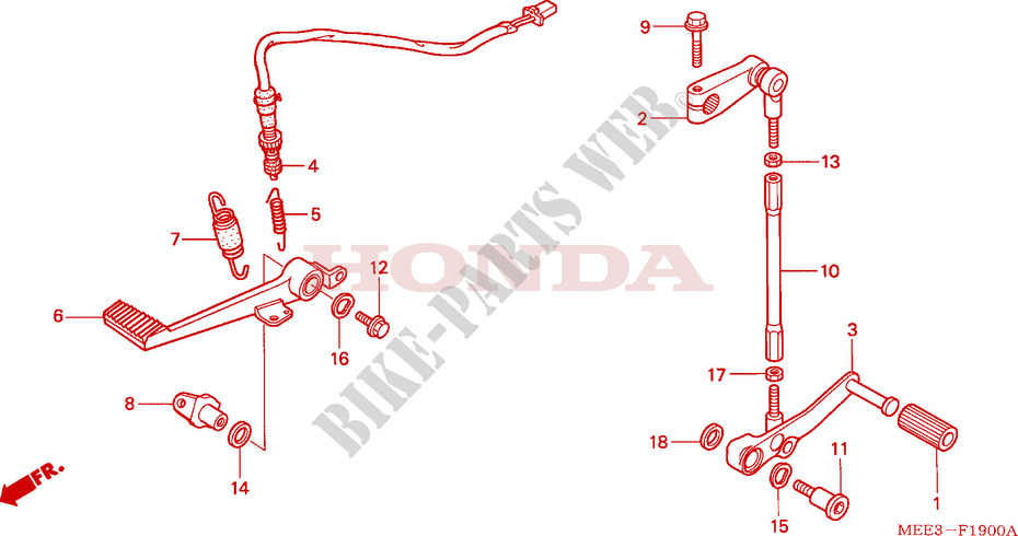 BRAKE PEDAL for Honda CBR 600 RR 2005