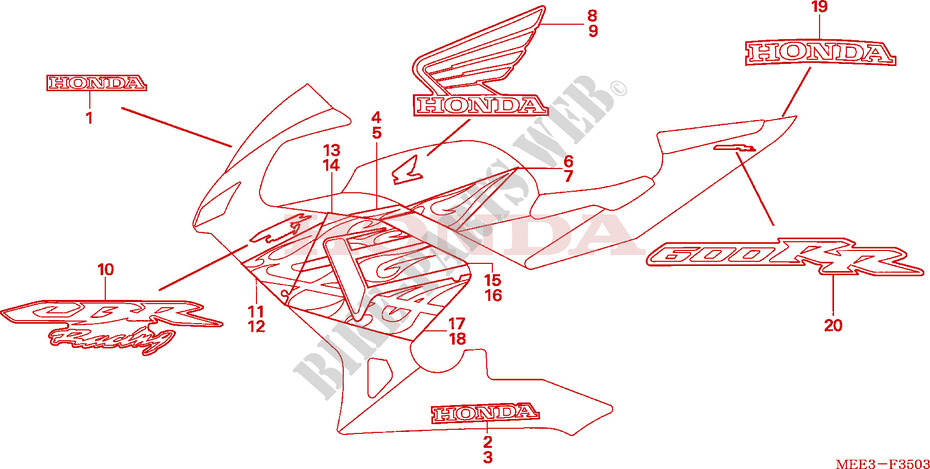 STRIPE (4) for Honda CBR 600 RR 2006