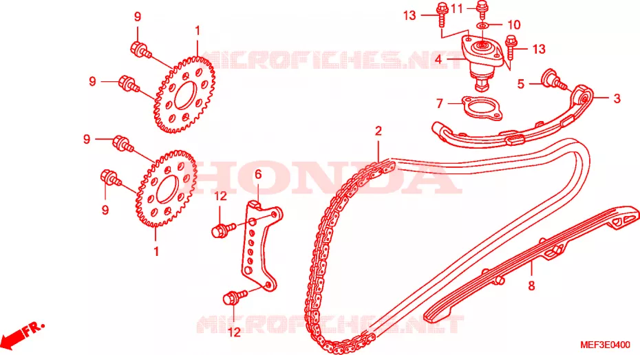 CAM CHAIN - TENSIONER Honda SCOOTER 400 SILVERWING 2008  FJS400D8