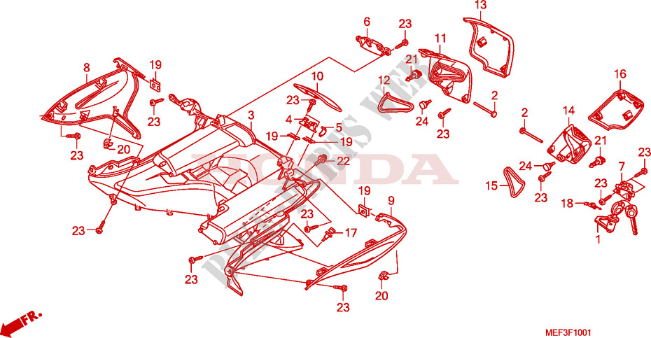 LEG SHIELD (FJS400D9/FJS40 0A) for Honda SILVER WING 400 2009