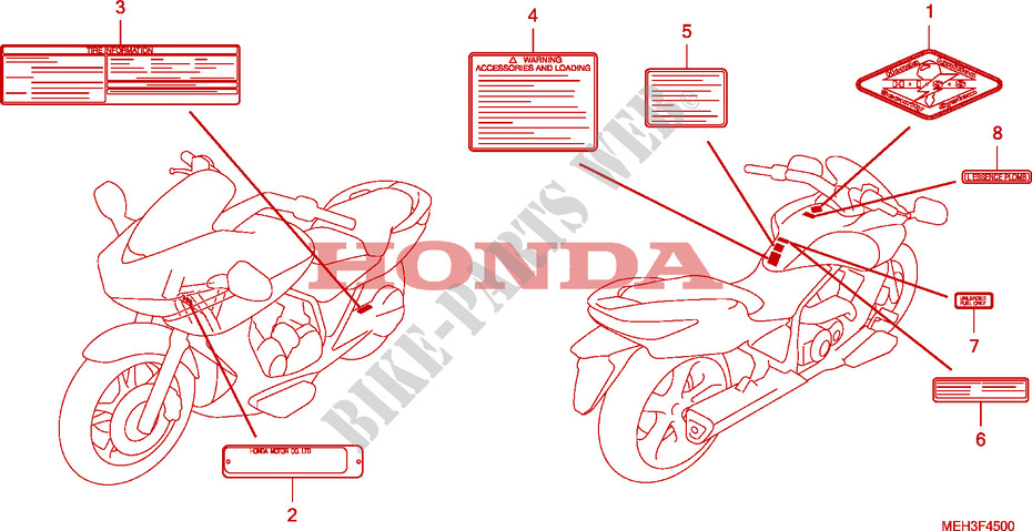 CAUTION LABEL for Honda 700 DN01 2009