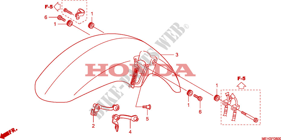 FRONT FENDER for Honda 700 DN01 EASY RIDER 2008