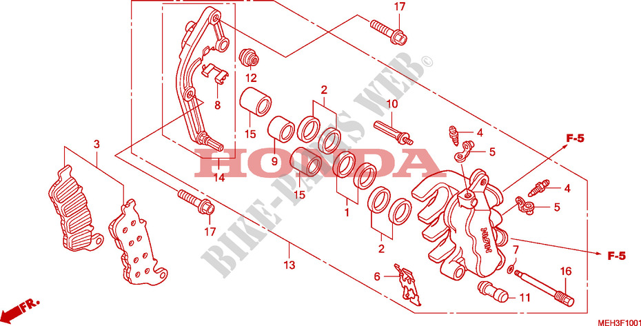 LEFT FRONT BRAKE CALIPER for Honda 700 DN01 2009