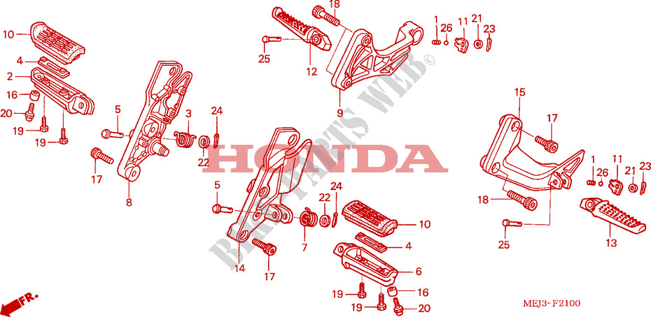 FOOTREST for Honda CB 1300 ABS FAIRING 2005