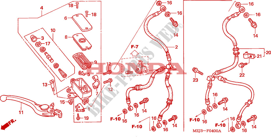 FRONT BRAKE MASTER CYLINDER (CB1300/F/F1/S) for Honda CB 1300 BI COULEUR 2003