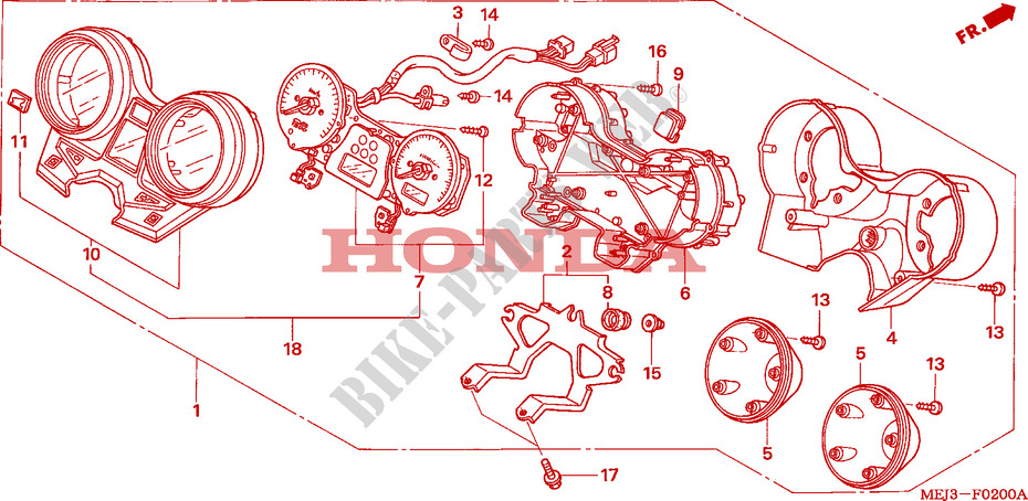 METER (CB1300/A/F/F1) for Honda CB 1300 BI COULEUR 2003
