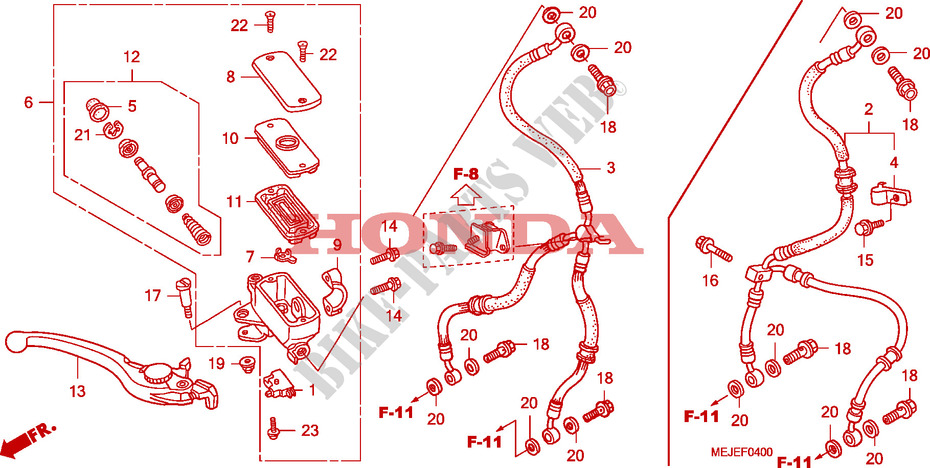 FRONT BRAKE MASTER CYLINDER (CB1300/S) for Honda CB 1300 S FAIRING 2007