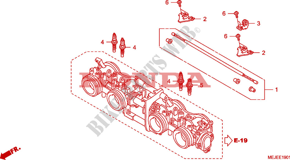 THROTTLE BODY(COMPONENTS) for Honda CB 1300 ABS FAIRING 2006