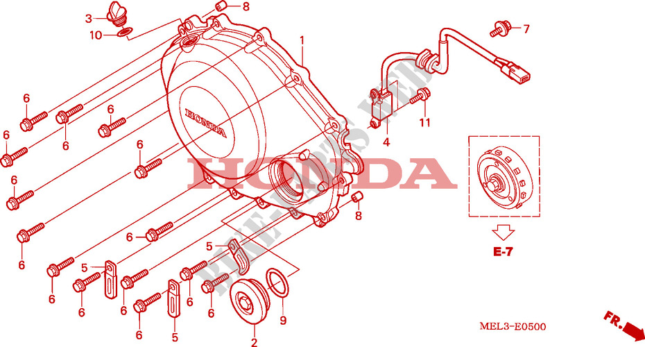 RIGHT CRANKCASE COVER for Honda CBR 1000 RR FIREBLADE 2005