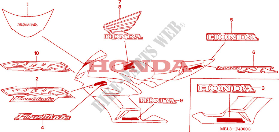 STRIPE/MARK (1) for Honda CBR 1000 RR FIREBLADE 2005