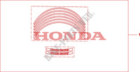 WHEEL STICKERS for Honda CBR 600 RR ABS PRETO 2011