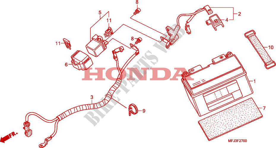 BATTERY for Honda CBR 600 RR ALARANJADO CINZA 2011
