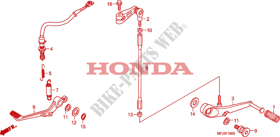 BRAKE PEDAL for Honda CBR 600 RR ABS PRETO 2011