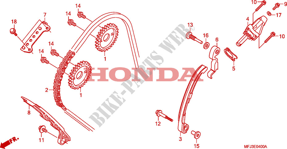CAM CHAIN   TENSIONER for Honda CBR 600 RR GREY ORANGE 2011
