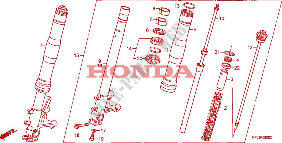 FRONT FORK for Honda CBR 600 RR NOIRE 2011