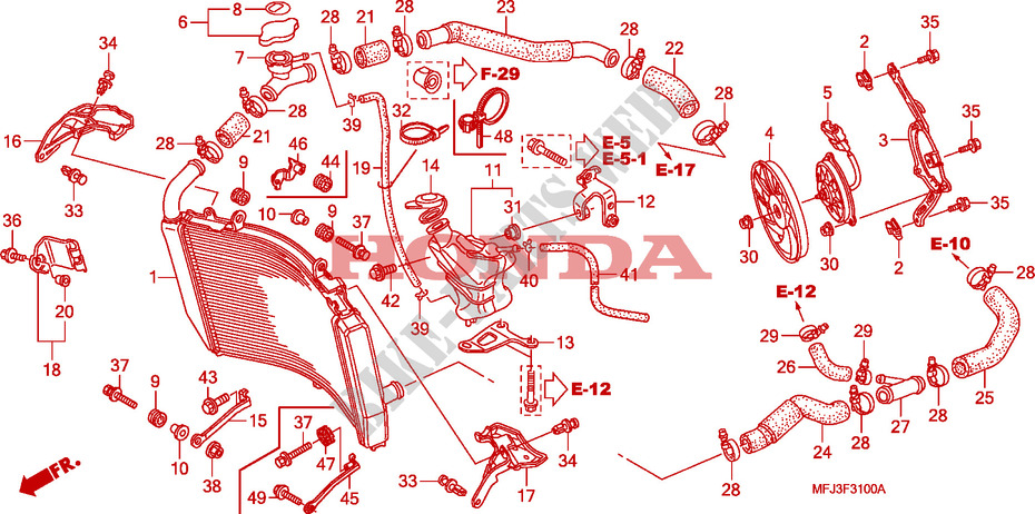 RADIATOR for Honda CBR 600 RR ABS GREY ORANGE 2011