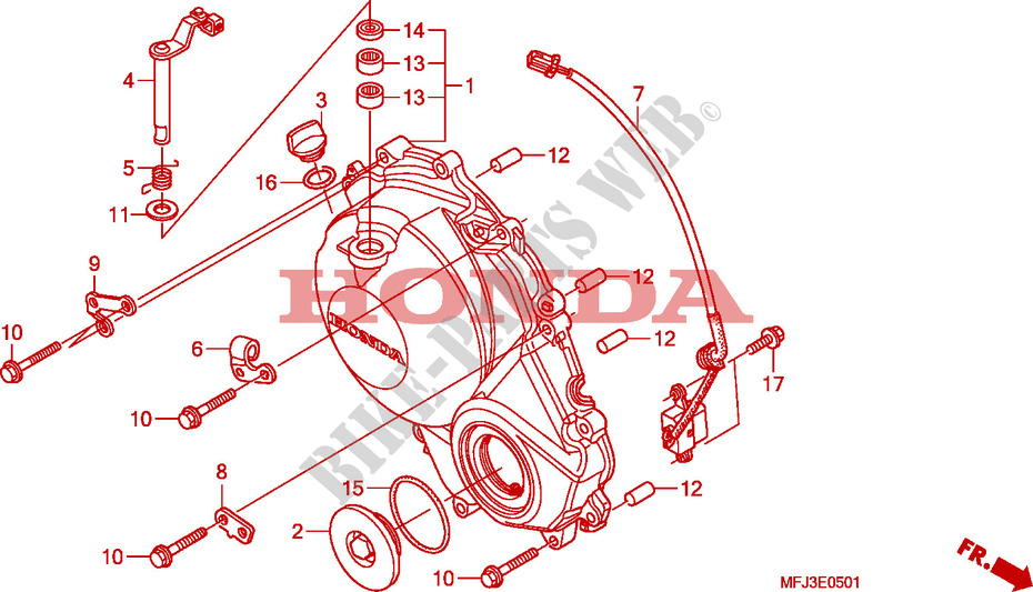 RIGHT CRANKCASE COVER(CBR 600RR9,A,B/RA9,A,B) for Honda CBR 600 RR ABS WHITE 2009