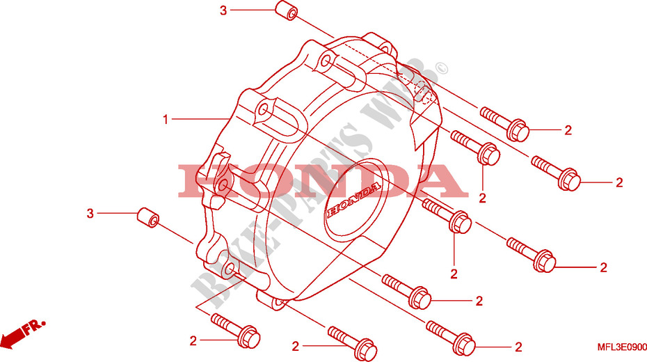 A.C. GENERATOR COVER(CBR1 000RR) for Honda CBR 1000 RR FIREBLADE ORANGE 2010