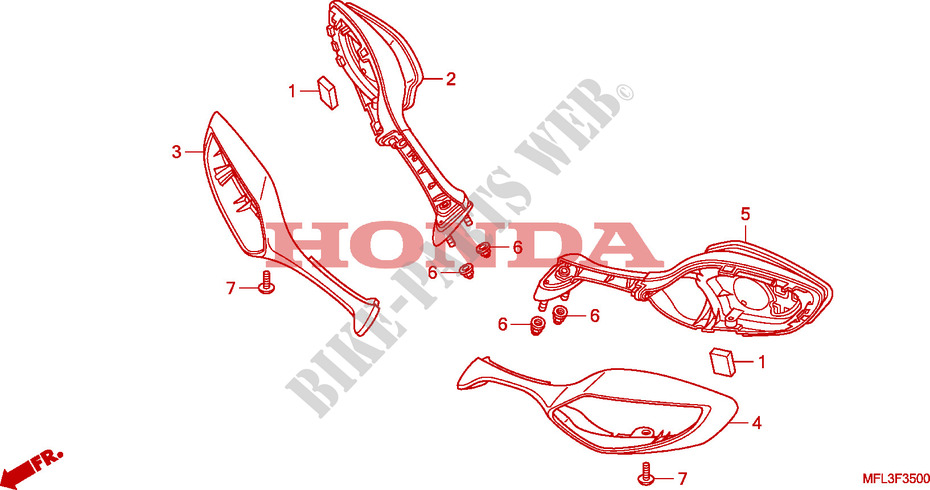 BACK MIRROR for Honda CBR 1000 RR FIREBLADE ABS 2010