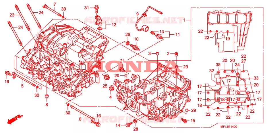 CRANKCASE Honda MOTO 1000 CBR 2008  CBR1000RR8