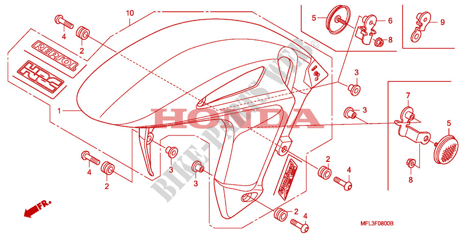 FRONT FENDER for Honda CBR 1000 RR FIREBLADE ABS 2010