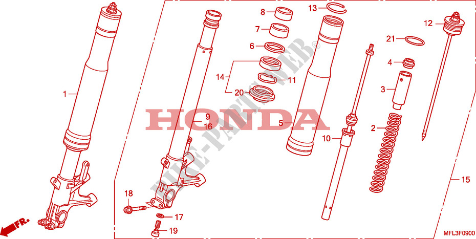 FRONT FORK for Honda CBR 1000 RR FIREBLADE ABS PRETO 2011