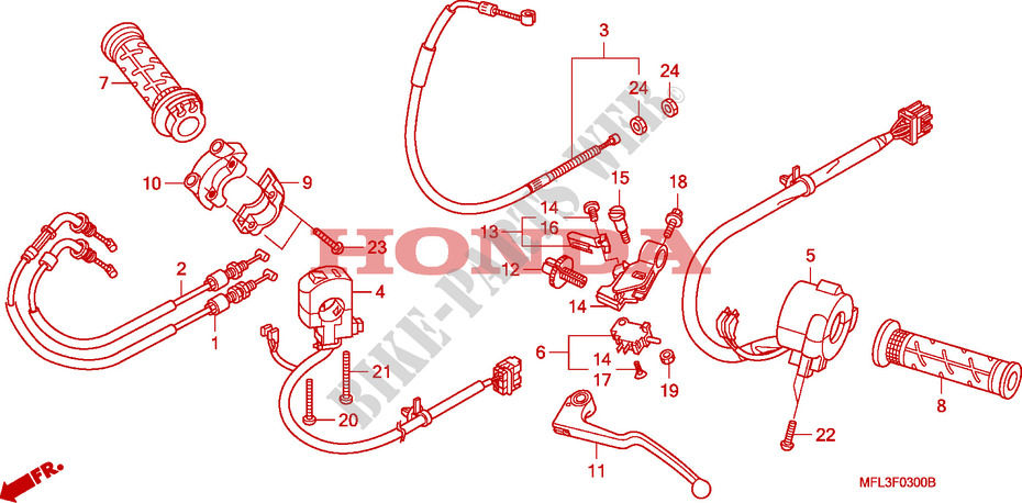 LEVER   SWITCH   CABLE for Honda CBR 1000 RR FIREBLADE TRICOLOR 2010