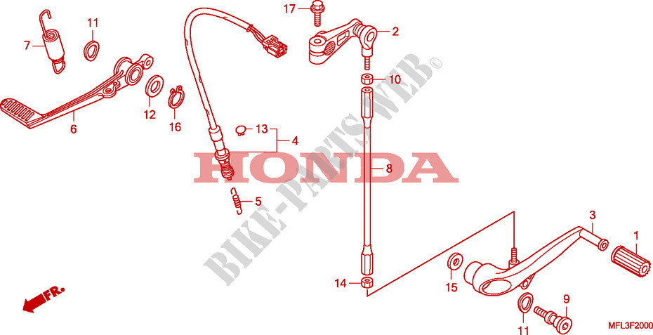 PEDAL for Honda CBR 1000 RR FIREBLADE LARANJA 2010