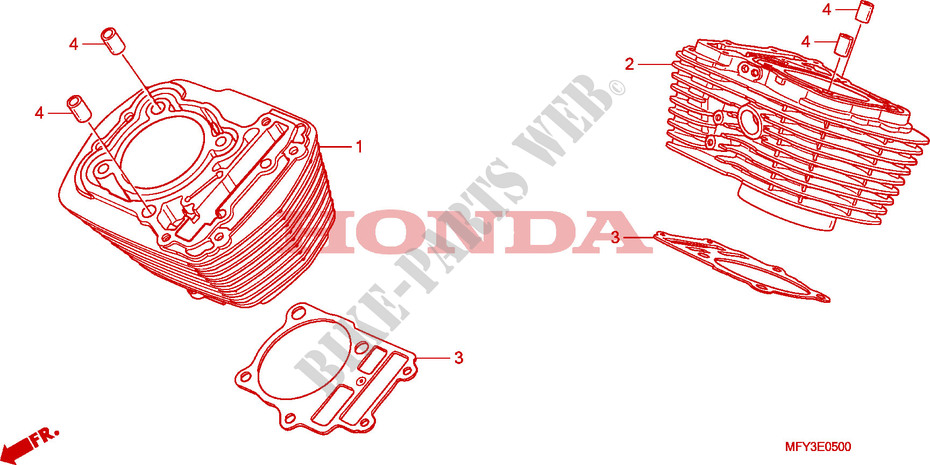 CYLINDER for Honda VT 1300 C ABS 2011 2011