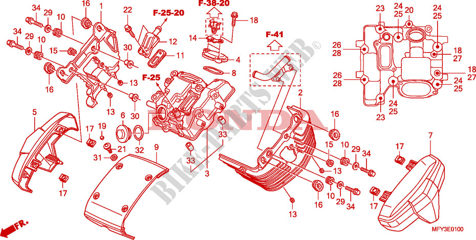 FRONT CYLINDER HEAD COVER for Honda VT 1300 C ABS 2011