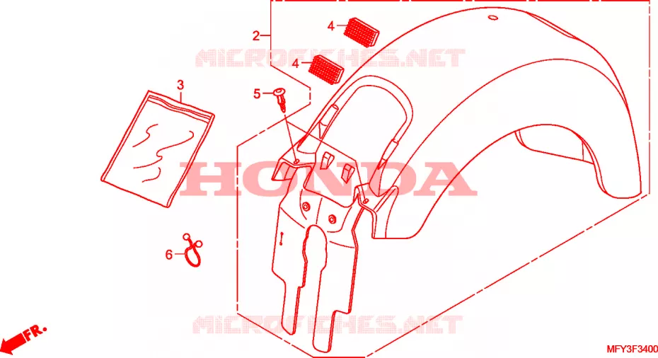 REAR FENDER(VT1300CR/CRA) Honda MOTO 1300 VT 2010  VT1300CRAA