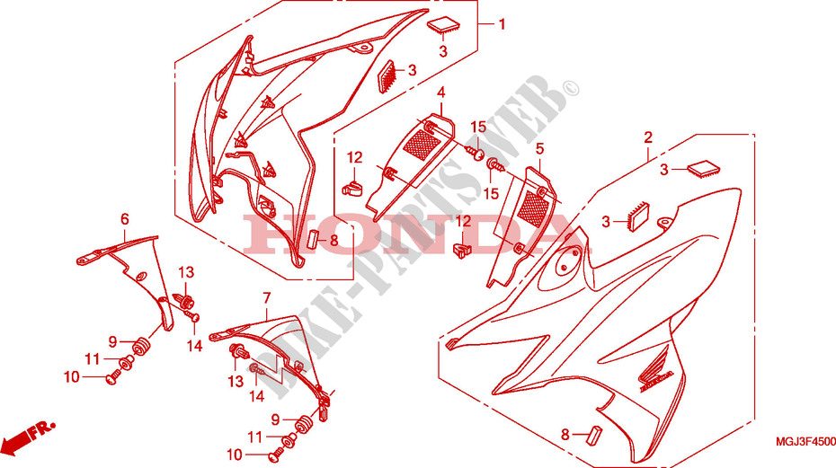 FRONT COWL for Honda CBF 1000 F ABS 98HP 2010