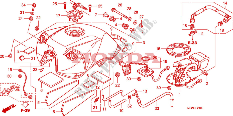 FUEL TANK/FUEL PUMP (CBF6 00S/SA) for Honda CBF 600 FAIRING ABS 2010