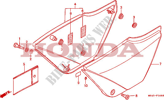 SIDE COVERS for Honda XBR 500 1985