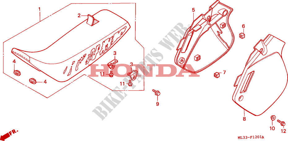 SEAT/SIDE COVER (CR500RM ) for Honda CR 500 R 1993