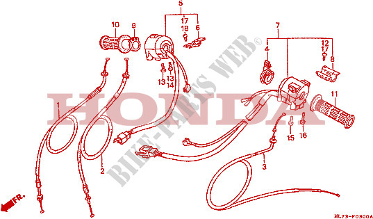 LEVER   SWITCH   CABLE for Honda VFR 750 1986