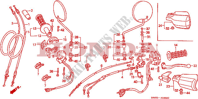 LEVER   SWITCH   CABLE for Honda TRANSALP 600 1988
