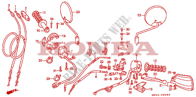 LEVER   SWITCH   CABLE for Honda DOMINATOR 500 1988
