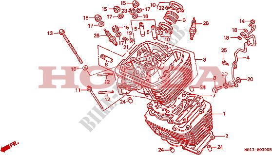 CYLINDER   HEAD (FRONT) for Honda VT SHADOW 600 1990