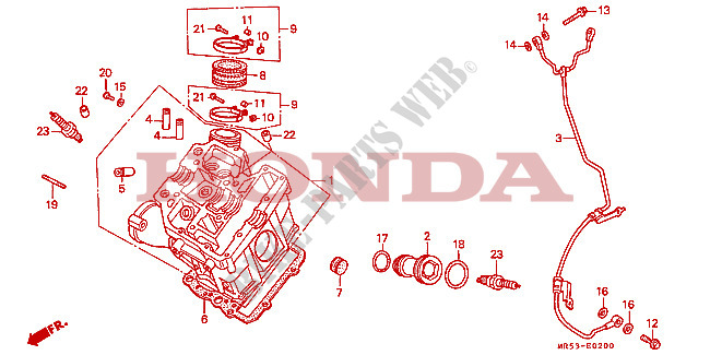 CYLINDER HEAD (FRONT) for Honda PACIFIC COAST 800 1989