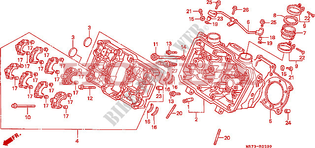 CYLINDER HEAD (FRONT) for Honda RC30 750 1989