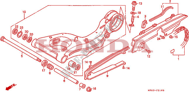 SWINGARM   CHAIN CASE for Honda VFR 400 R3 1991