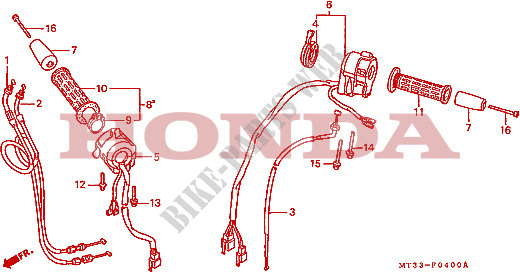 LEVER   SWITCH   CABLE for Honda PAN EUROPEAN ST 1100 1990